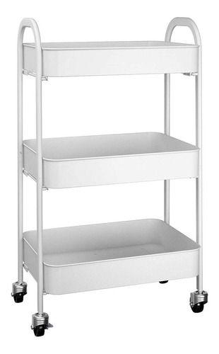 Organizador repisa de 3 niveles rodante de metal-6