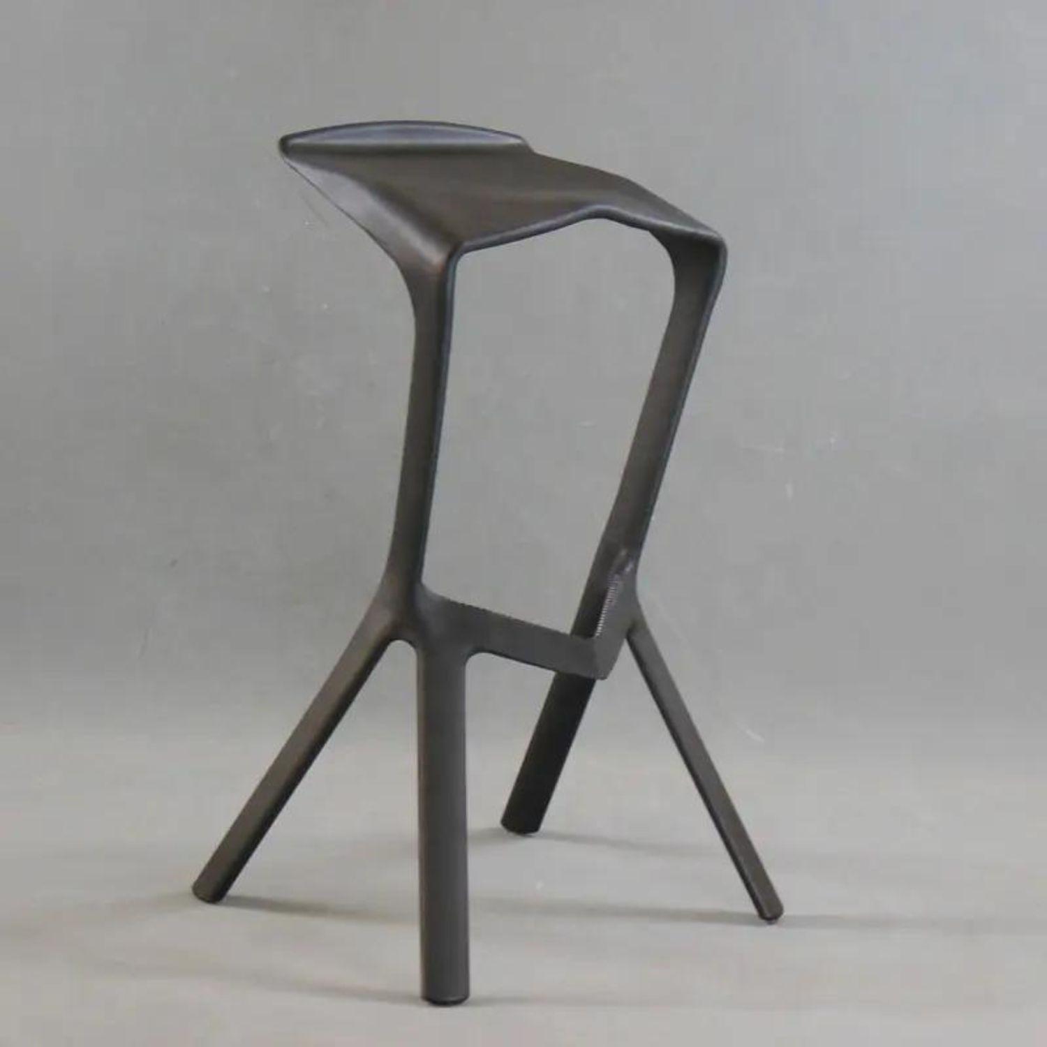 Silla taburete bar apilable negro 51x42x81cm-4