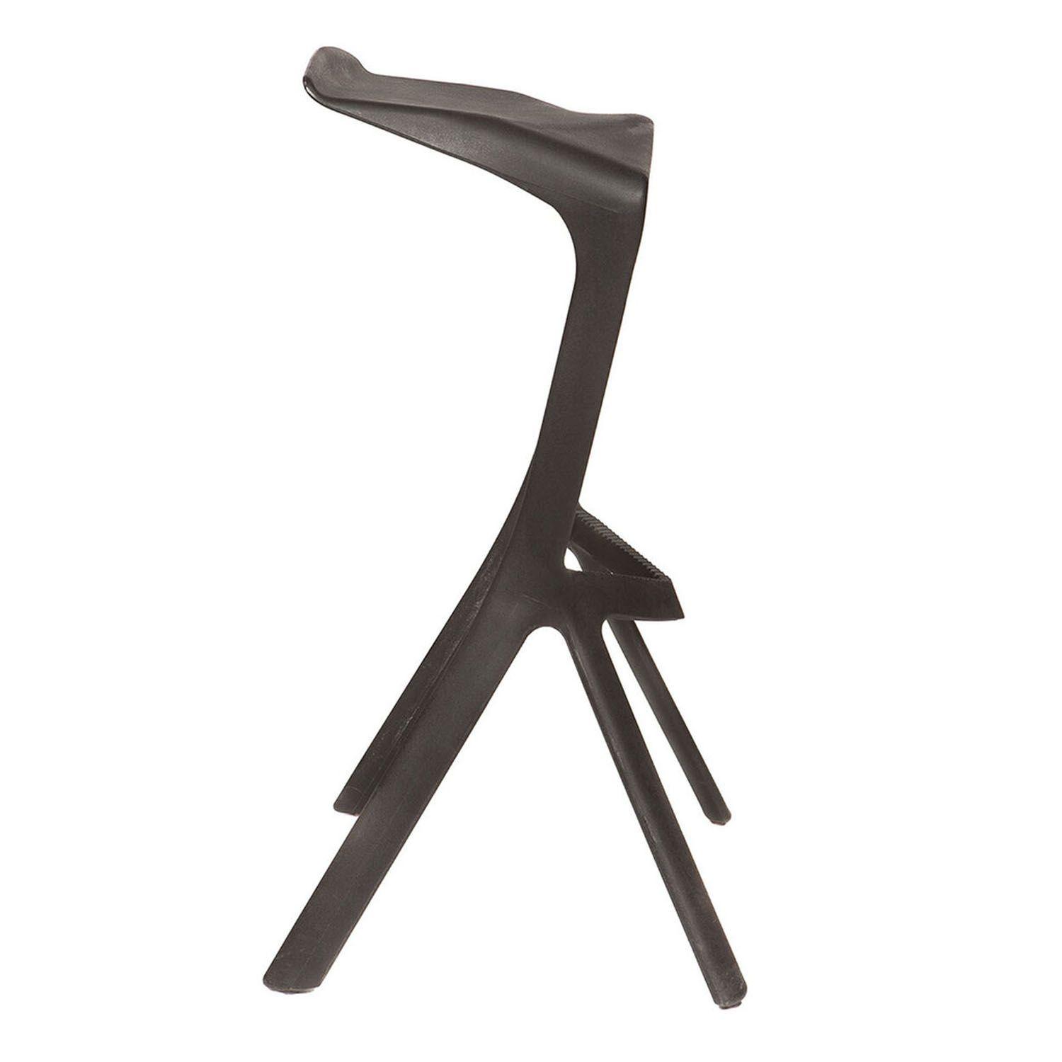 Silla taburete bar apilable negro 51x42x81cm-2