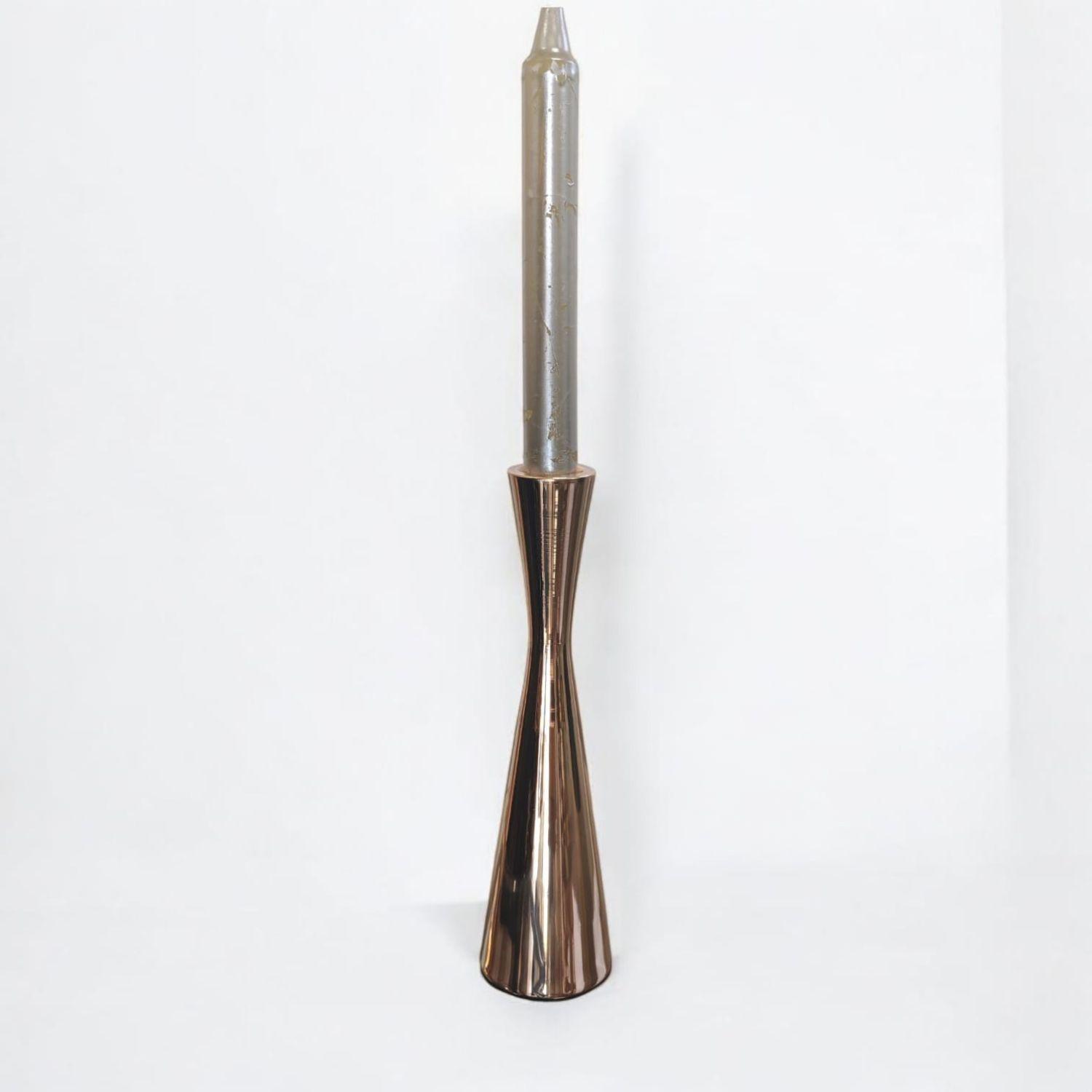 Candelabro de metal dorado 22 cm-2