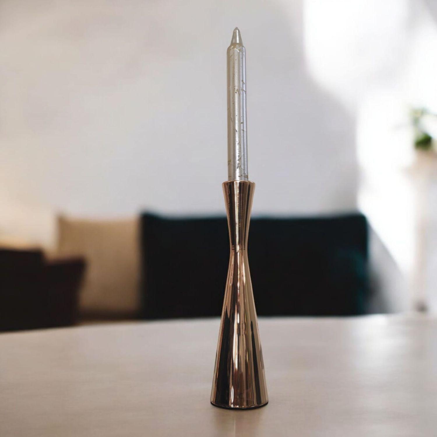 Candelabro de metal dorado 22 cm-3