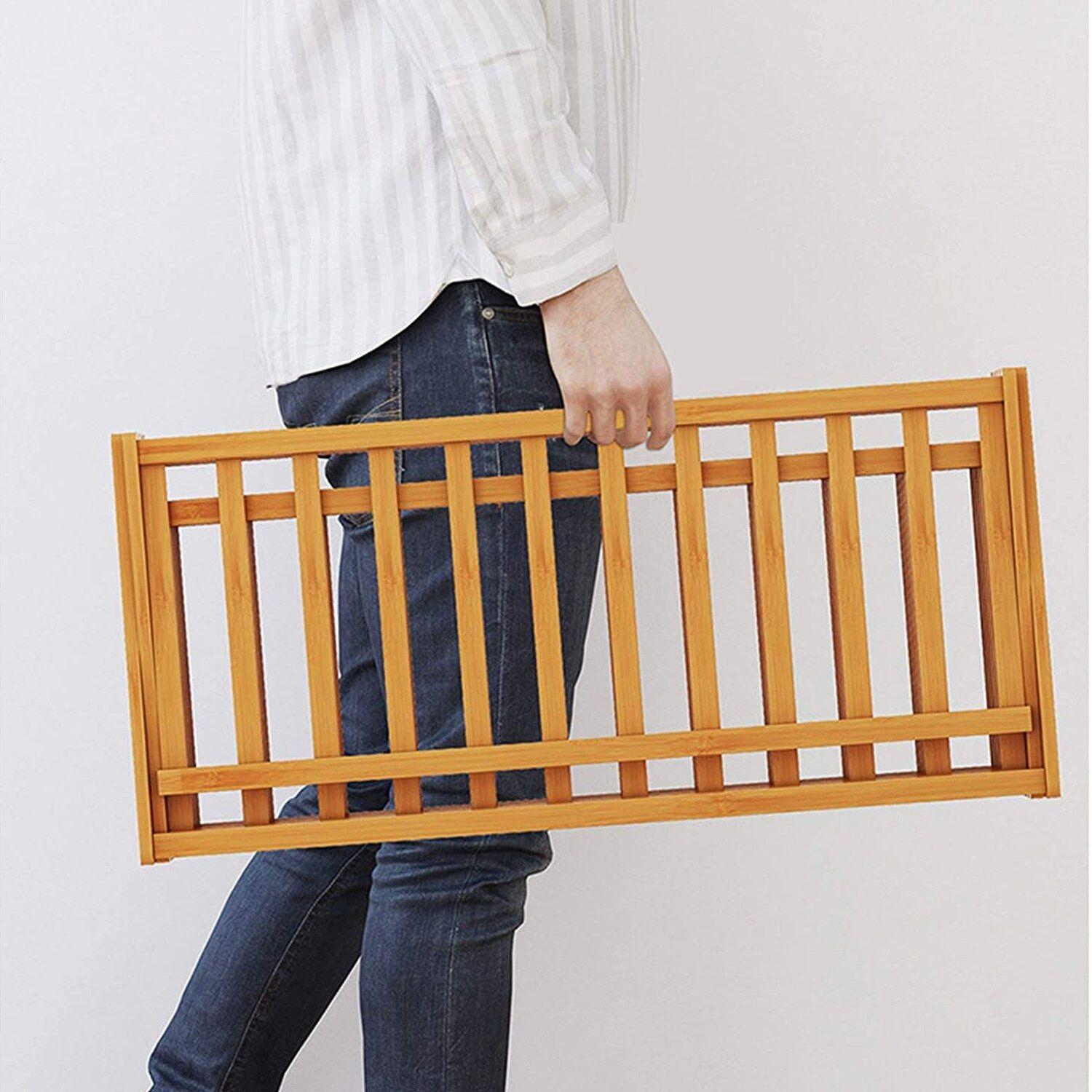 Zapatero plegable de madera con 4 niveles 70x25x68 cm-3