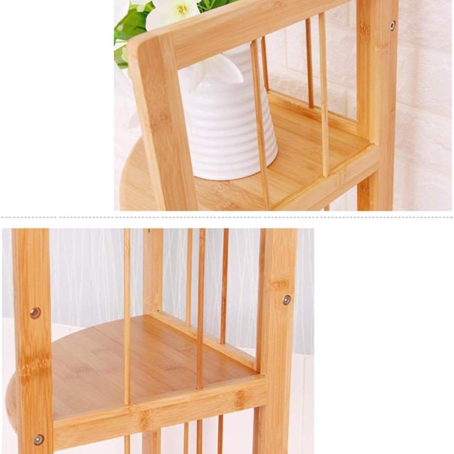 Repisa esquinero de madera 4 niveles natural-6