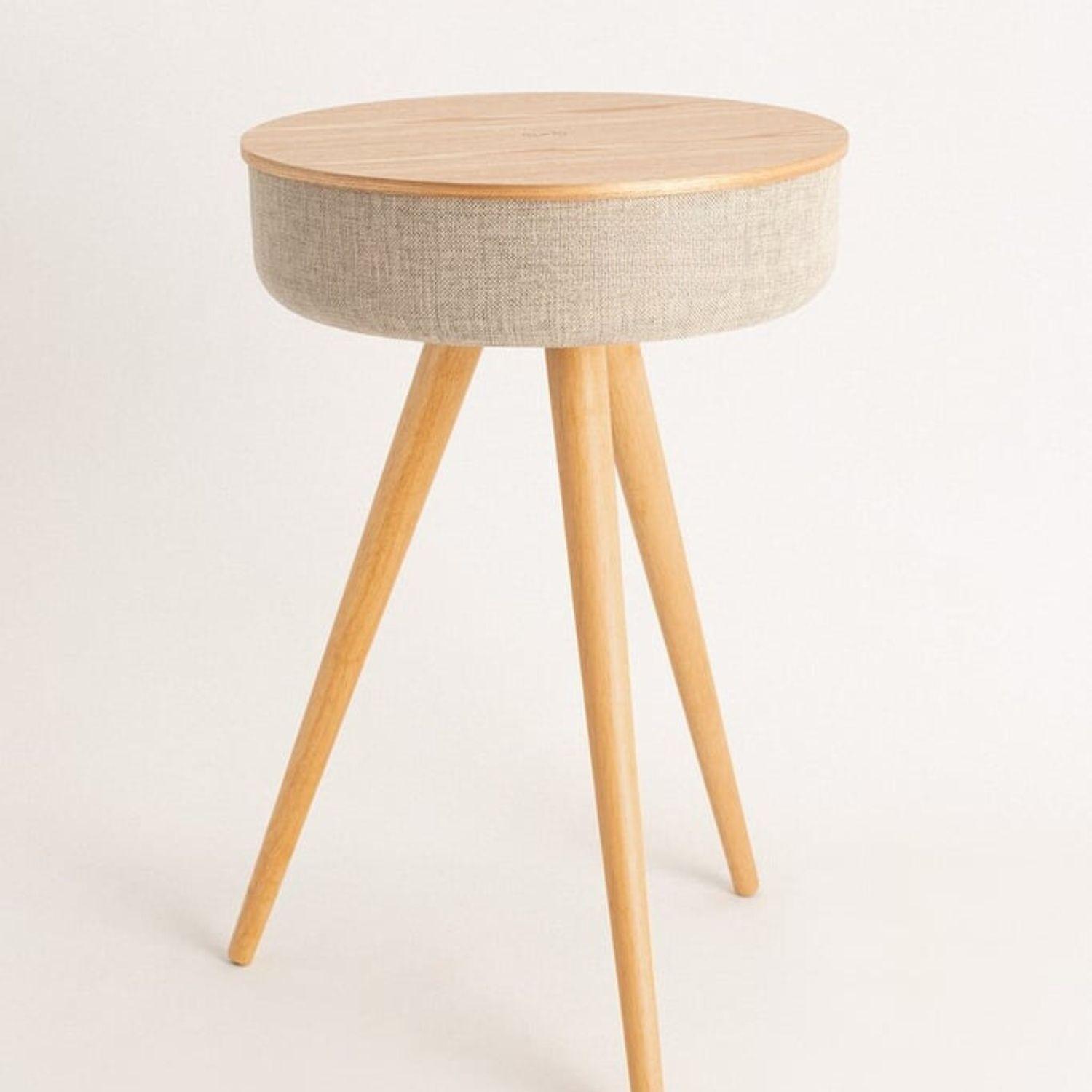 Mesa Nórdica con parlante y cargador inalámbrico-3