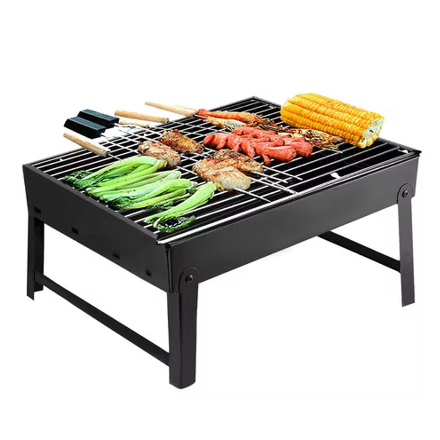 Parrilla plegable y portátil a carbón-0