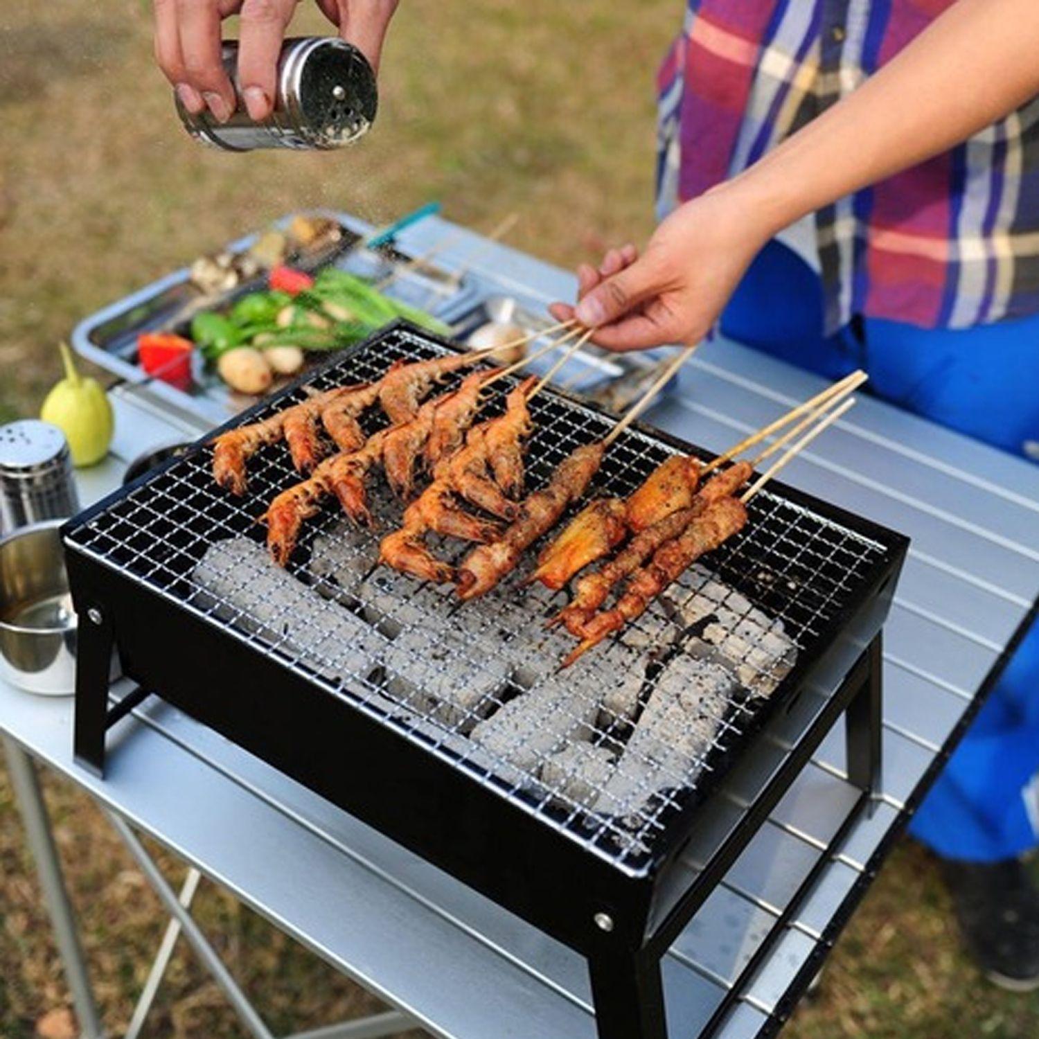 Parrilla plegable y portátil a carbón-4