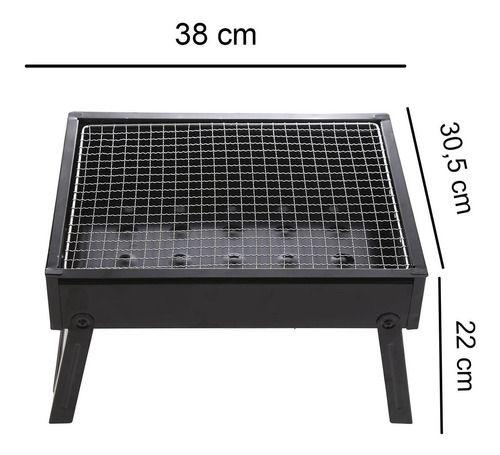 Parrilla plegable y portátil a carbón-7