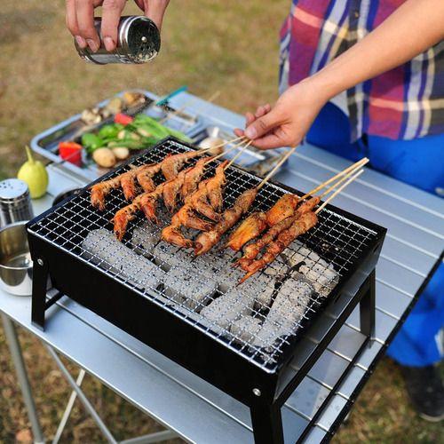 Parrilla plegable y portátil a carbón-9