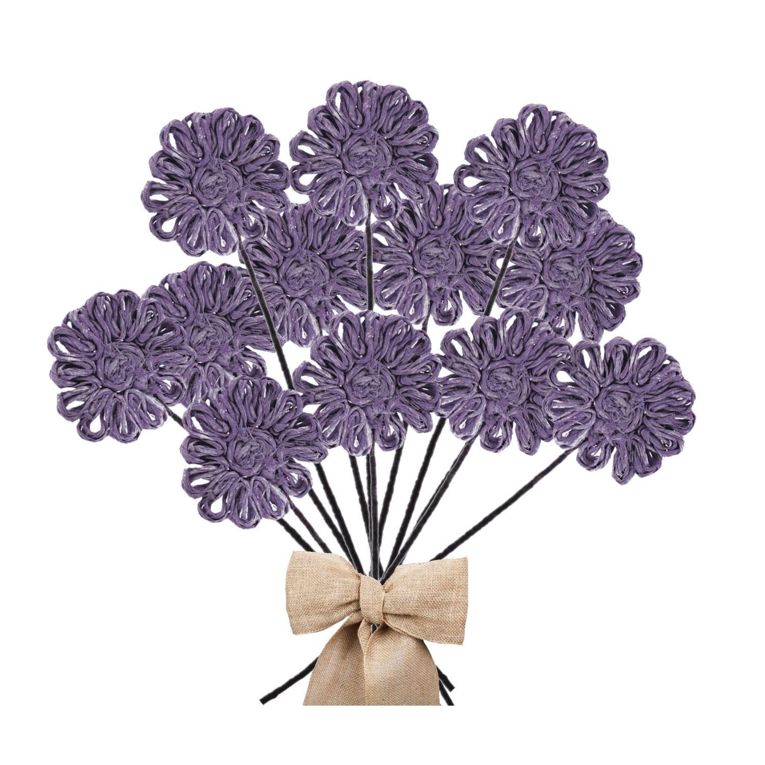 Flor Yute Lila 30 cm Pack 6 un.-2