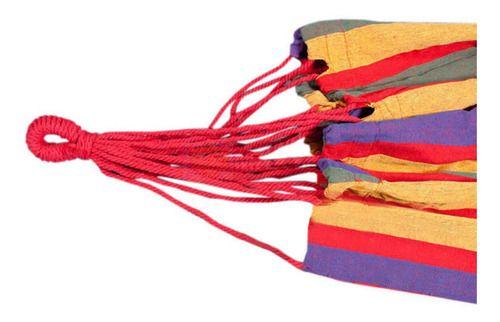 Hamaca de algodón multicolor 2 plazas 180x150 cm-2
