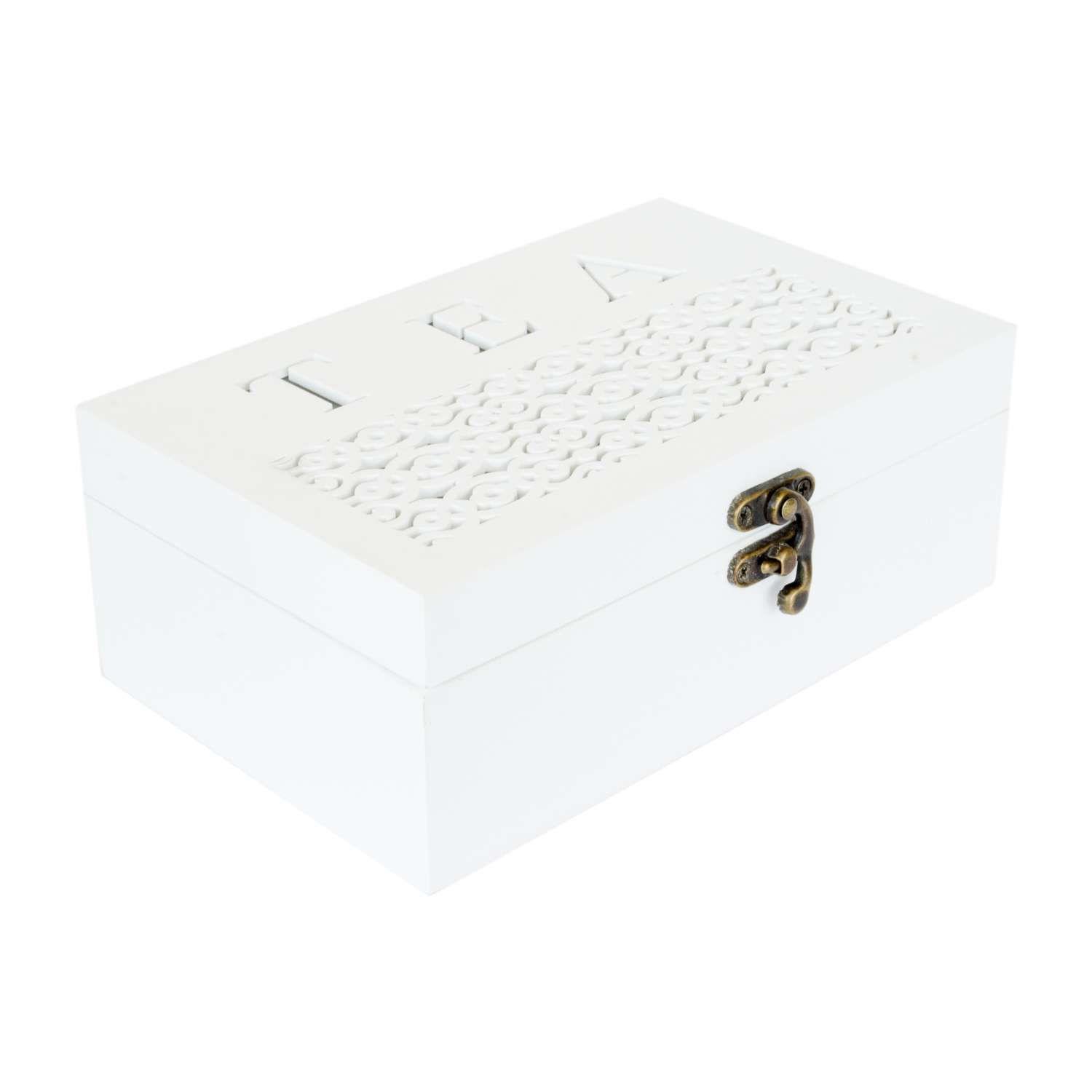 Caja para té de resina blanca-2