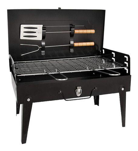 Parrilla portátil a carbón tipo maleta-5