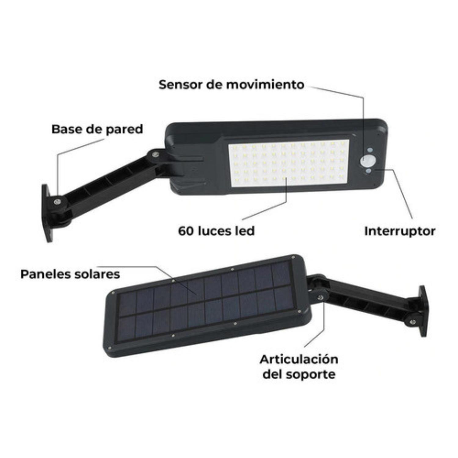 Foco led solar para exteriores con control remoto - negro-2