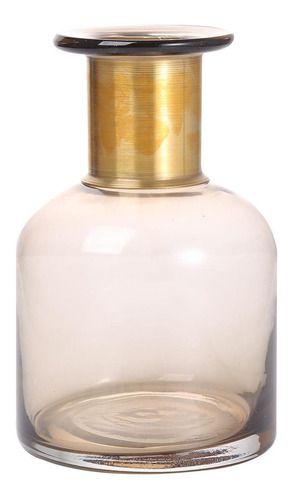 Botella decorativa vidrio dorado 23 cm-1