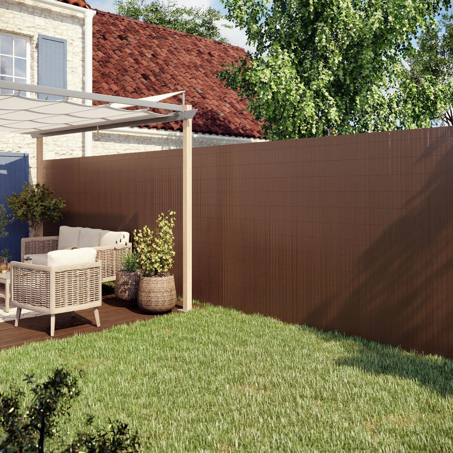 Cierre de terraza y jardín PVC café 1x3 m-6