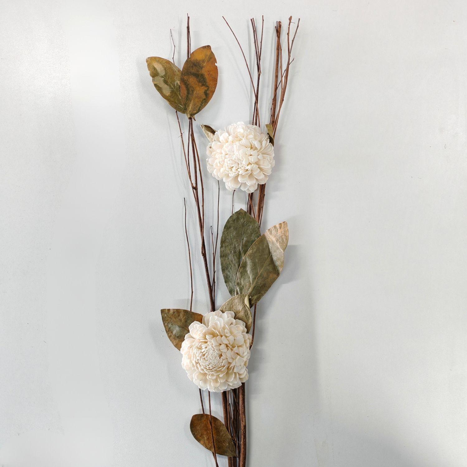 Ramo varas mix flores preservado crema 90 cm-3