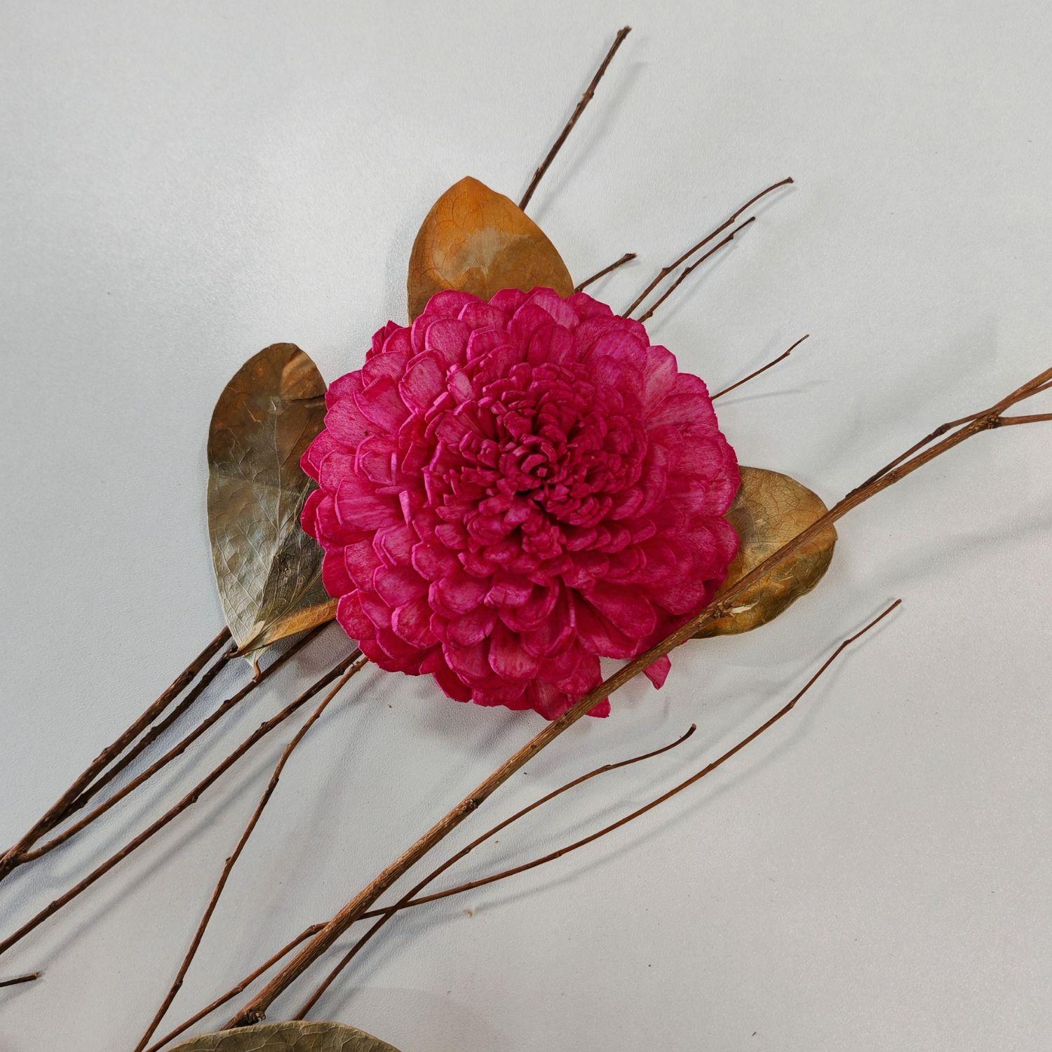 Ramo varas mix flores preservado fucsia 90 cm-2