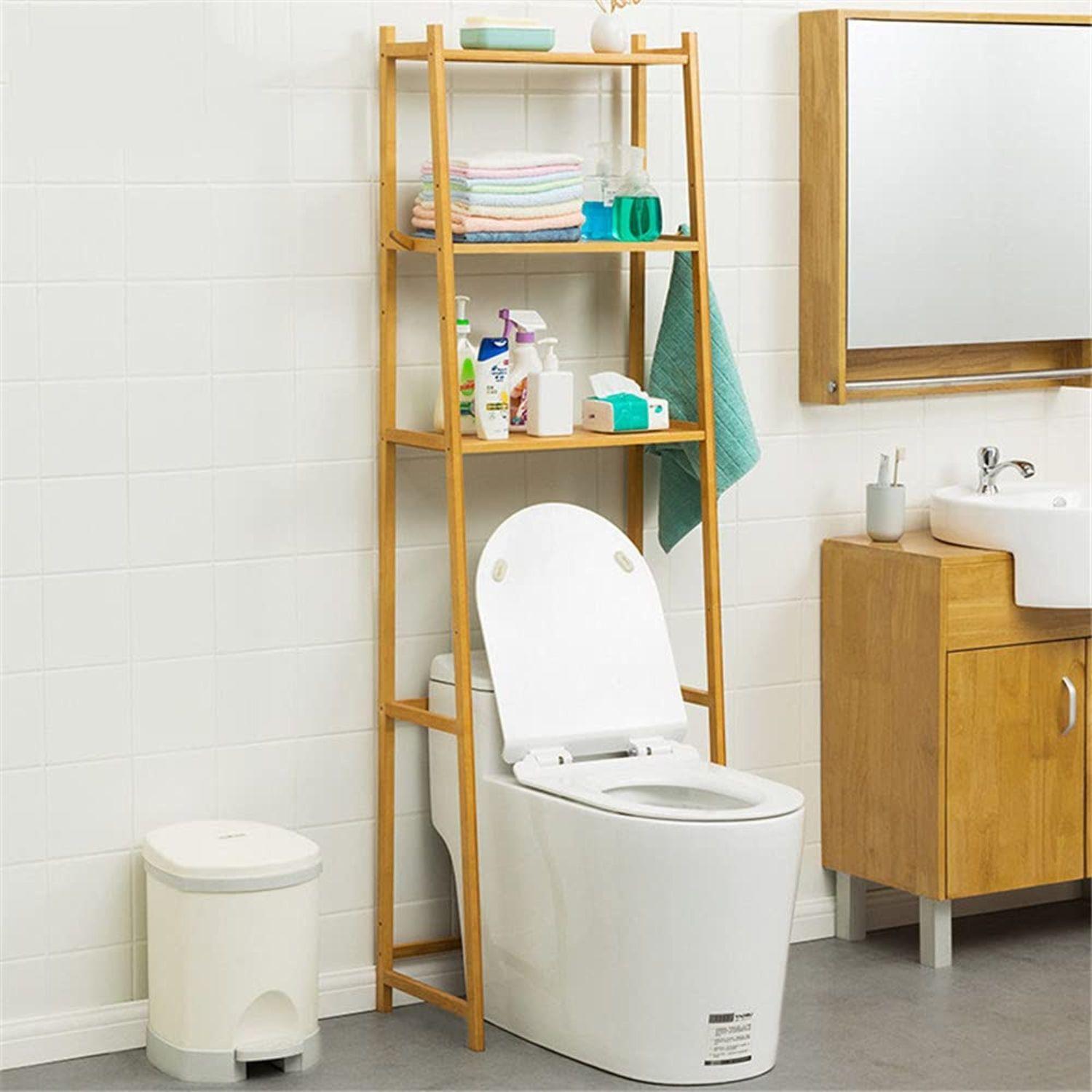 Estante organizador bambú para baños 3 niveles 160x50x30cm-3