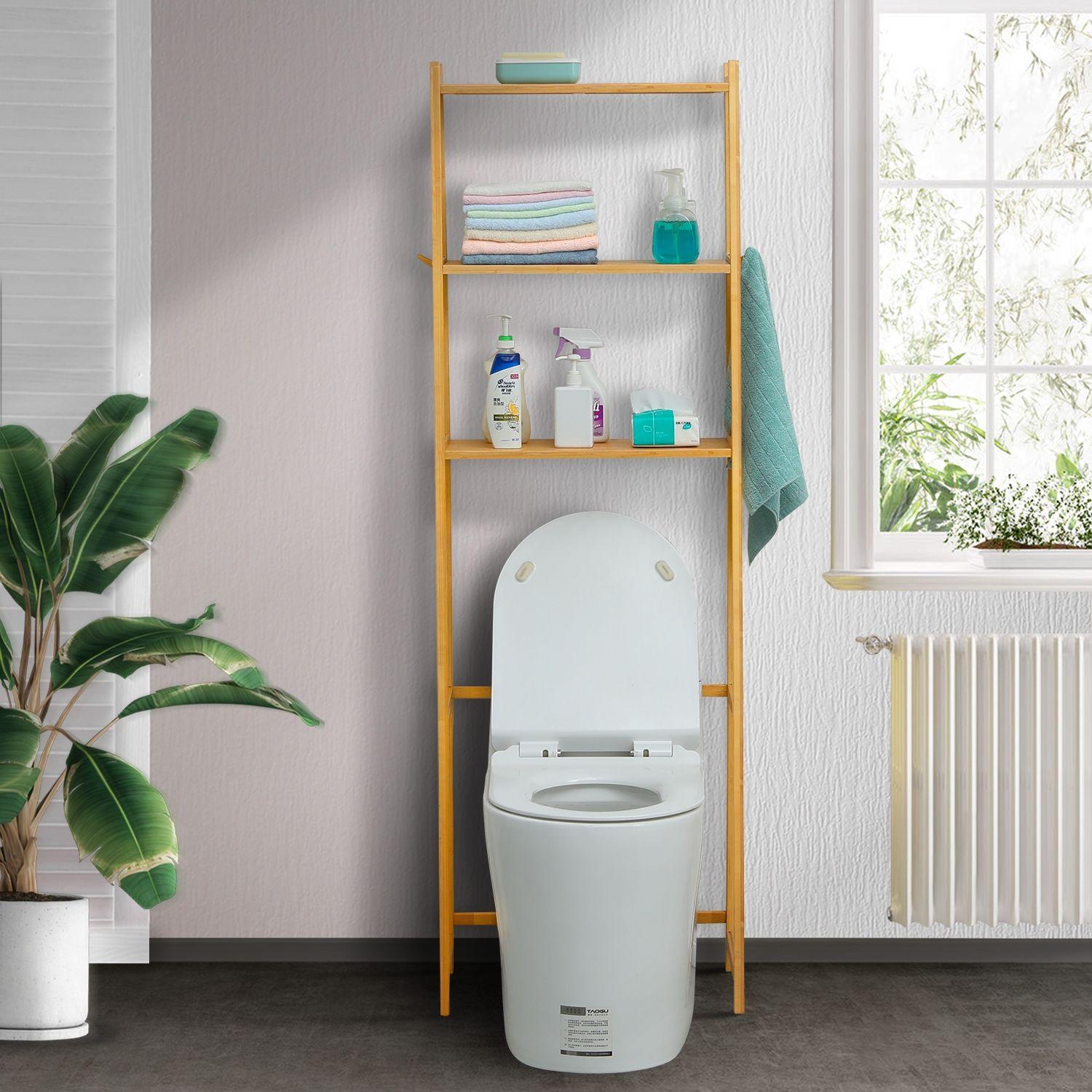 Estante organizador bambú para baños 3 niveles 160x50x30cm-4
