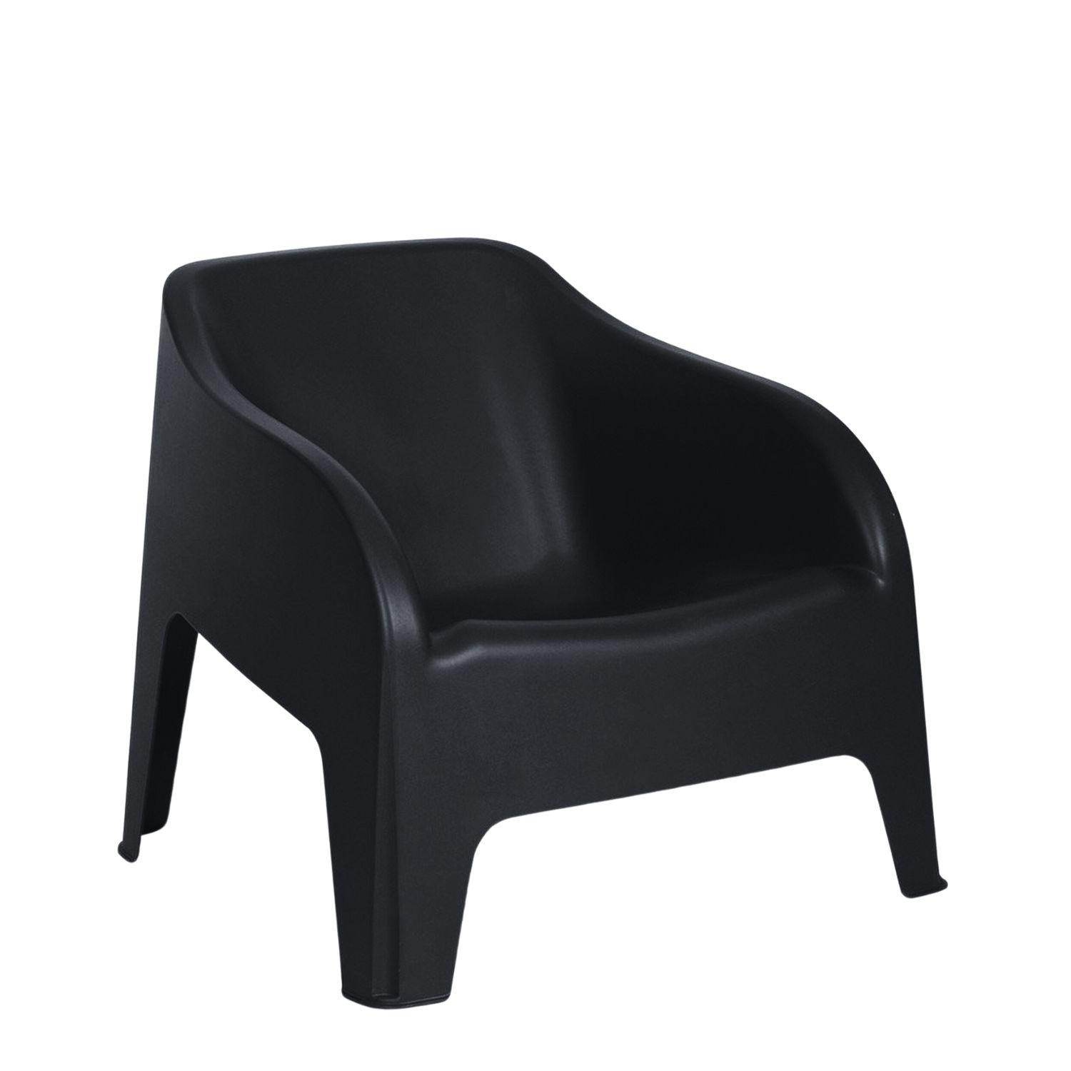 Silla poltrona italiana resina grafito 79x76,5x70 cm-1