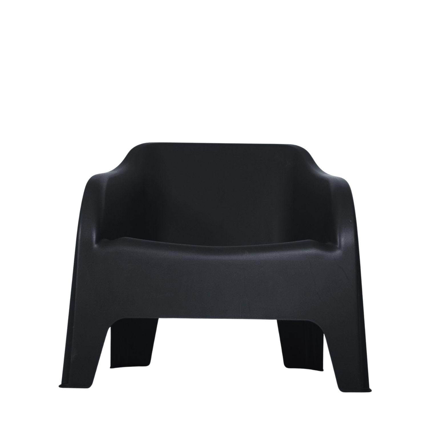 Silla poltrona italiana resina grafito 79x76,5x70 cm-2