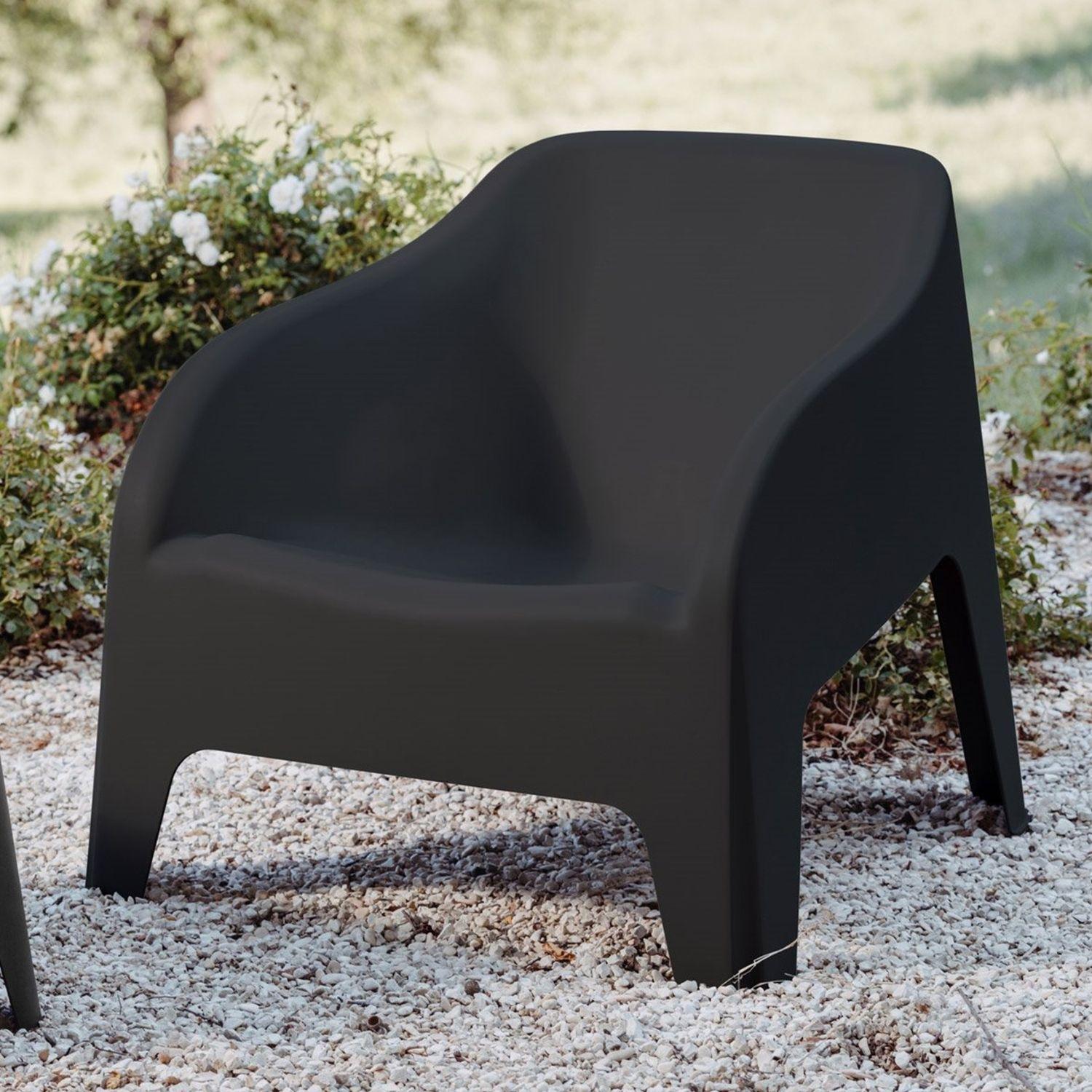 Silla poltrona italiana resina grafito 79x76,5x70 cm-4