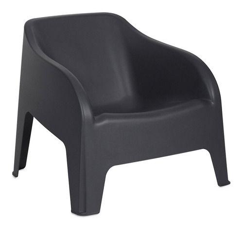 Silla poltrona italiana resina grafito 79x76,5x70 cm-6