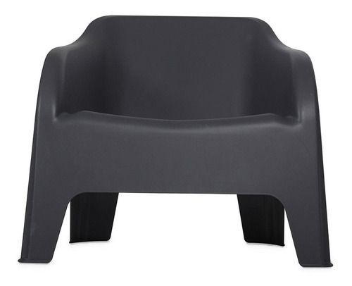 Silla poltrona italiana resina grafito 79x76,5x70 cm-9