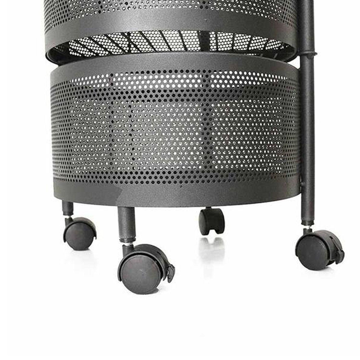 Organizador multiusos con ruedas y 4 canastos redondos negro-2