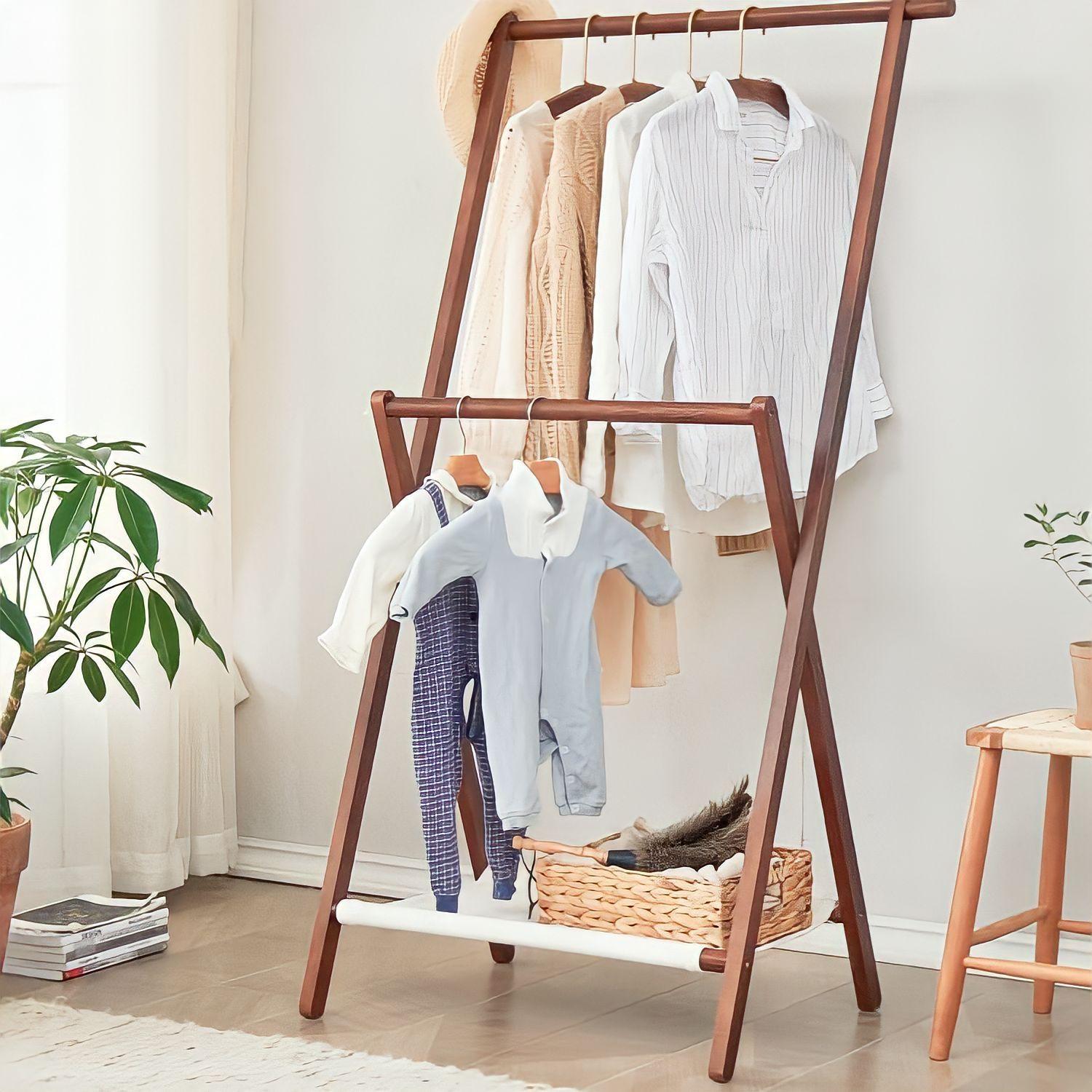 Perchero de madera plegable-2