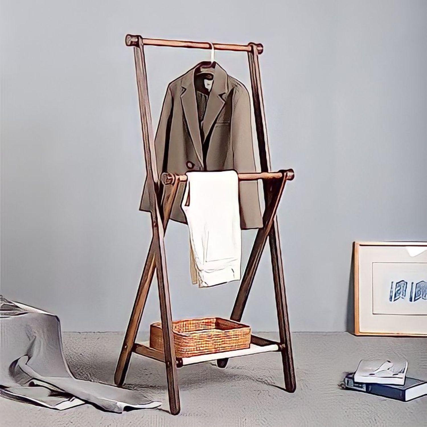 Perchero de madera plegable-3