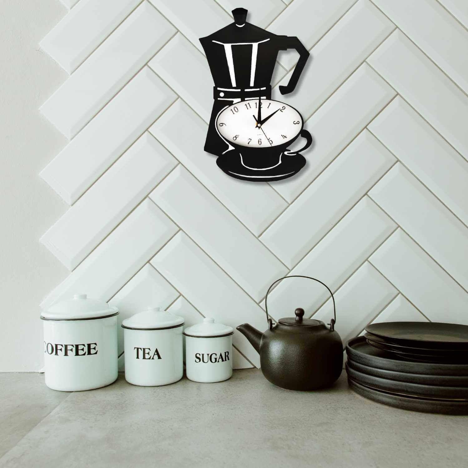 Reloj cocina mural cafetera 40x25 cm-2