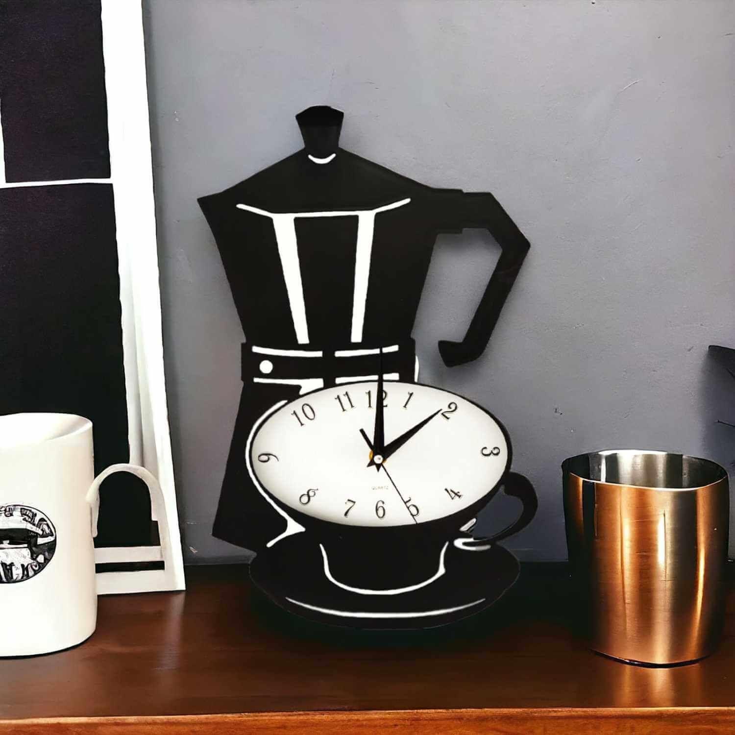 Reloj cocina mural cafetera 40x25 cm-3