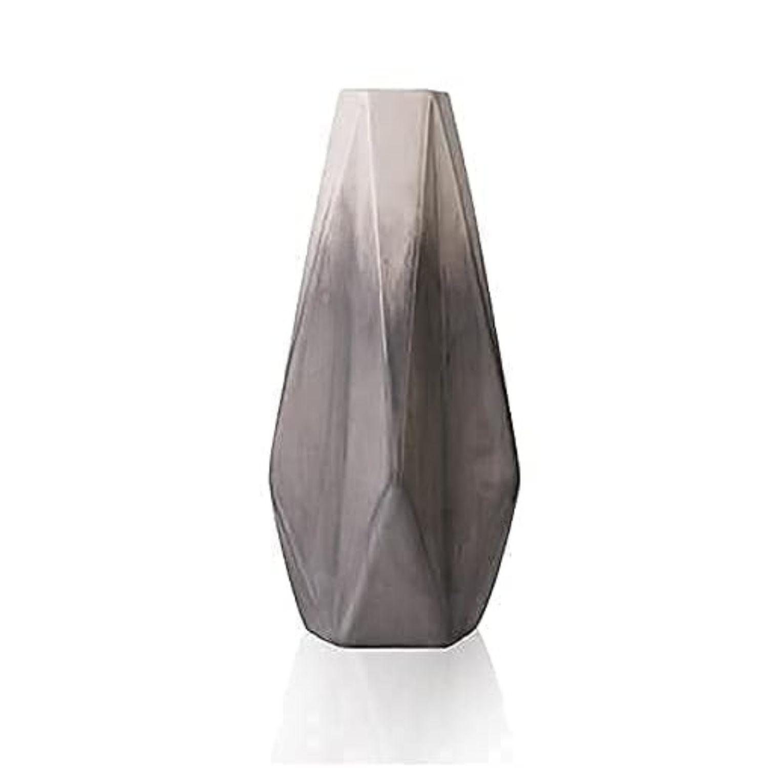 Set 2 jarrones geométricos de cerámica gris-2