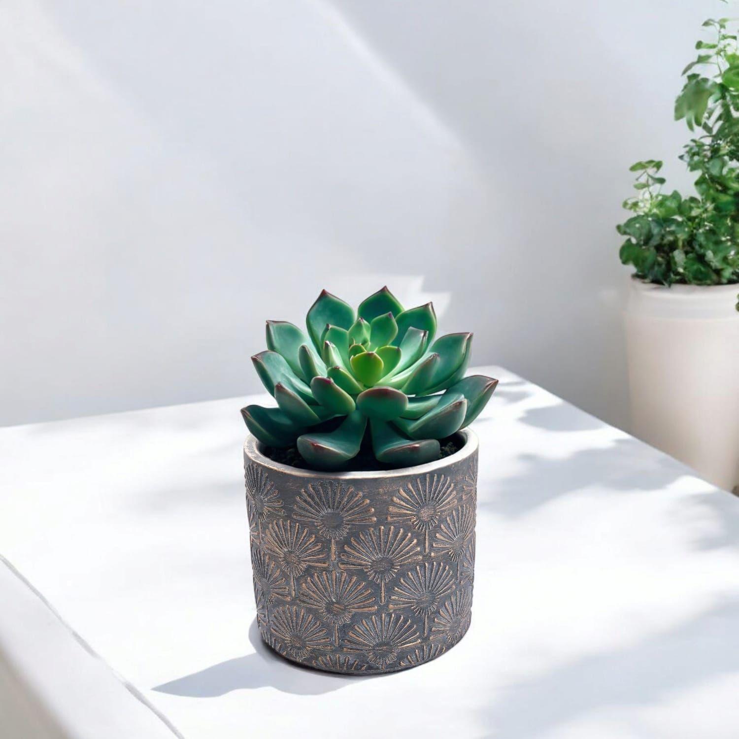 Maceta de cemento cobre/gris 11 cm-2
