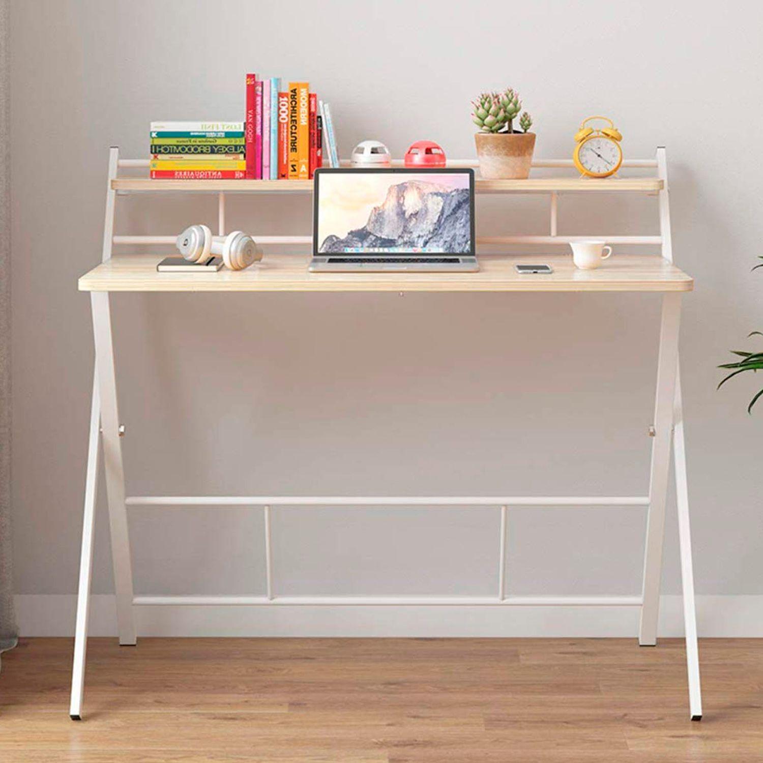 Escritorio plegable blanco 100x50 cm-2