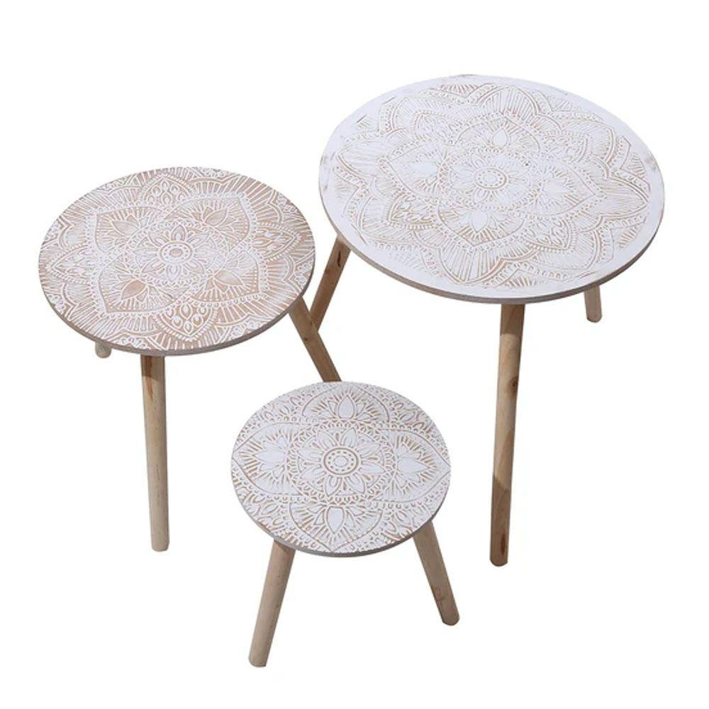 Set mesa de centro 3 niveles arrimo madera-0