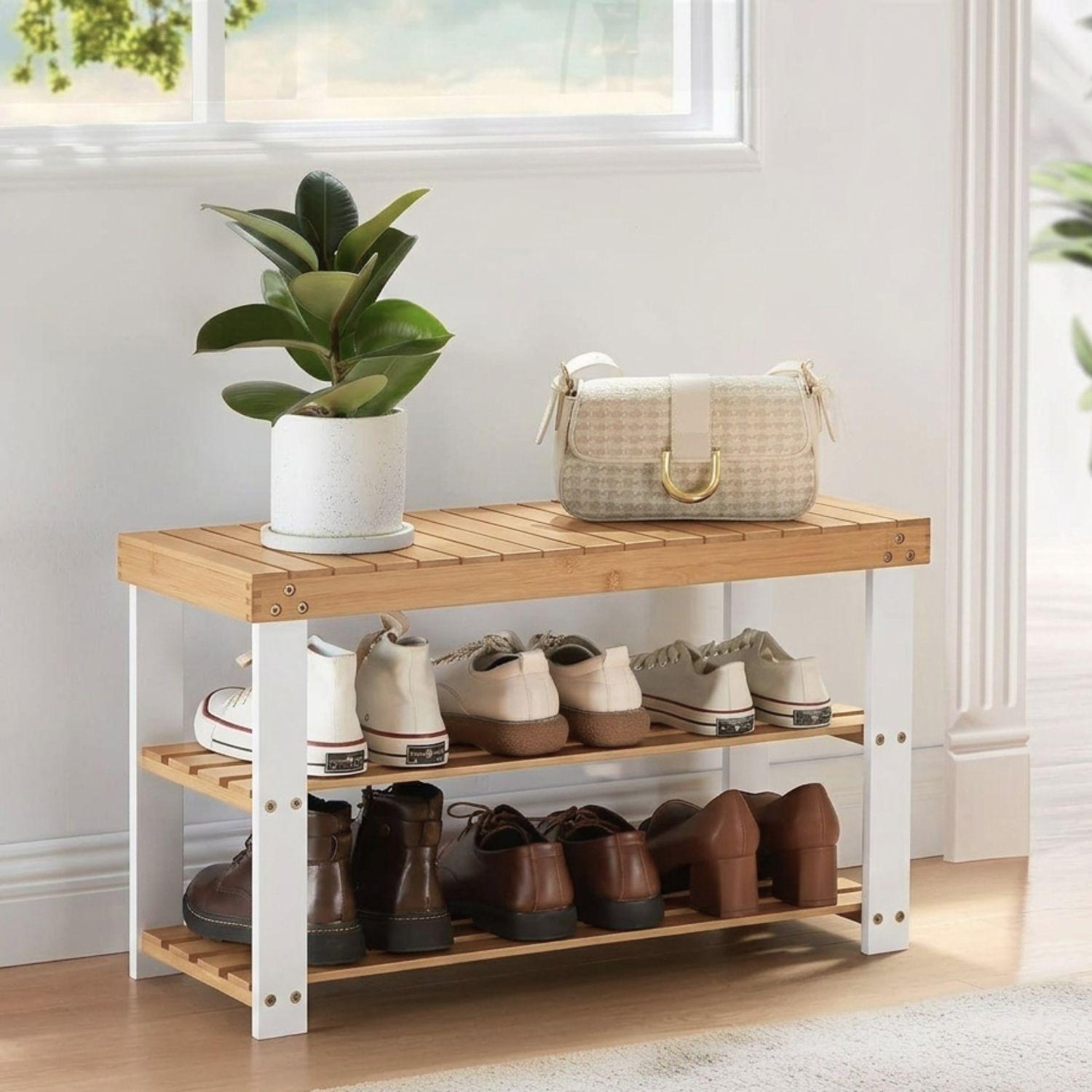 Banco zapatero organizador de bambu natural-2