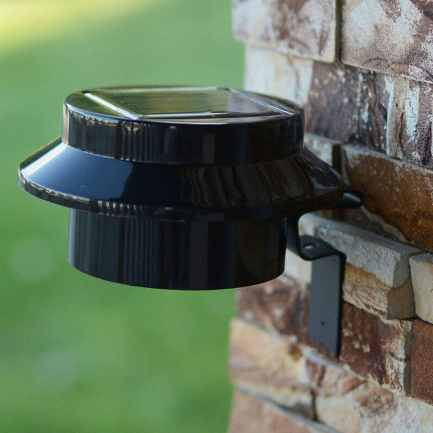 Foco led redondo con panel solar 3.7v negro-2