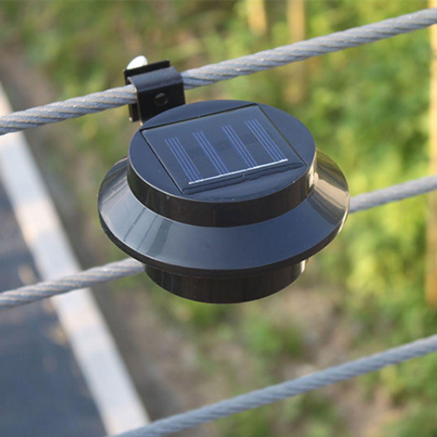 Foco led redondo con panel solar 3.7v negro-3