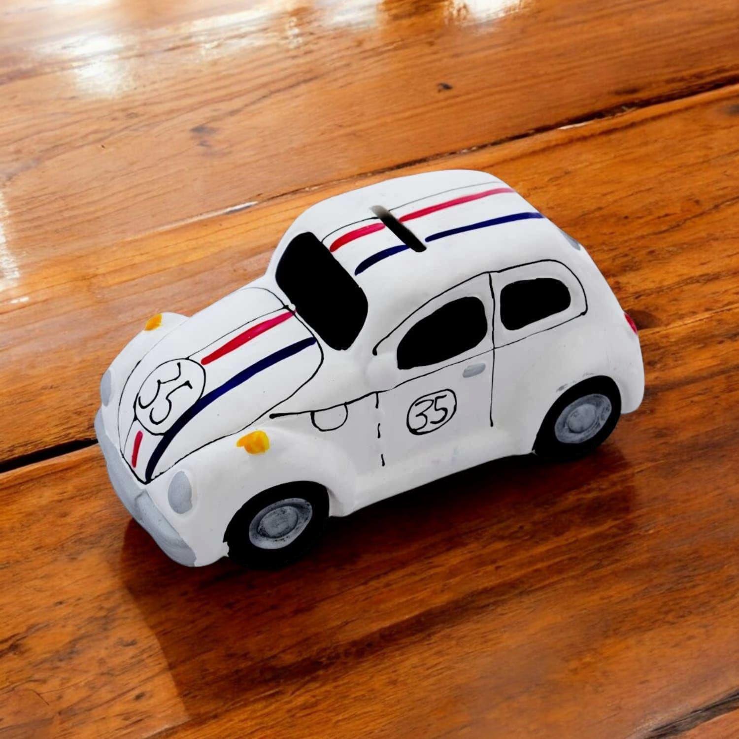 Alcancia decorativa de cerámica diseño auto escarabajo-3