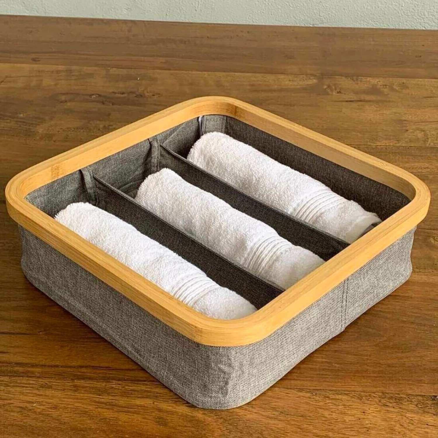 Organizador de clóset de 3 divisiones de tela-4