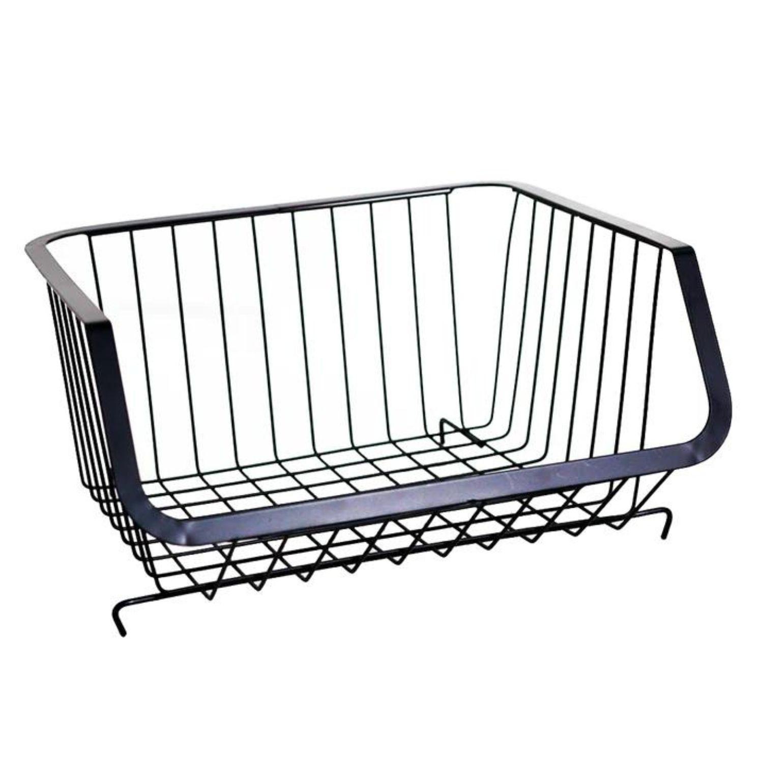 Organizador multiusos con ruedas de 4 canastos negro-2