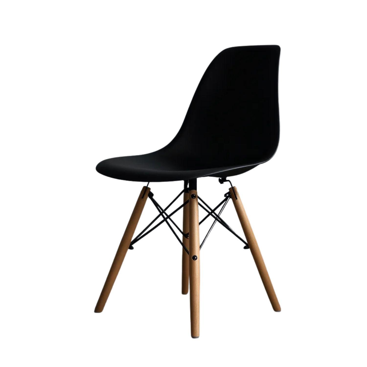 Silla de comedor estilo eames negra-0