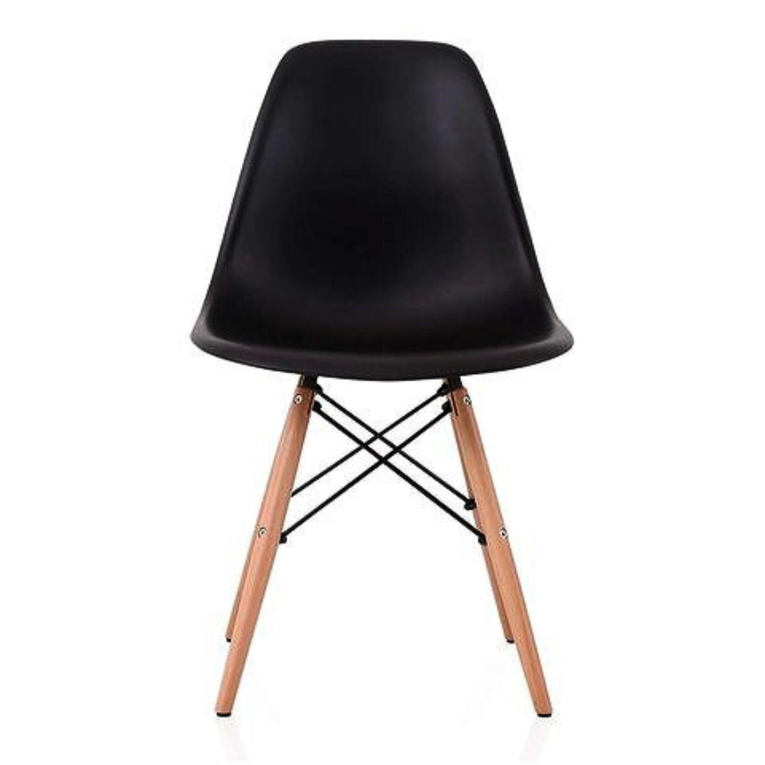Silla de comedor estilo eames negra-1