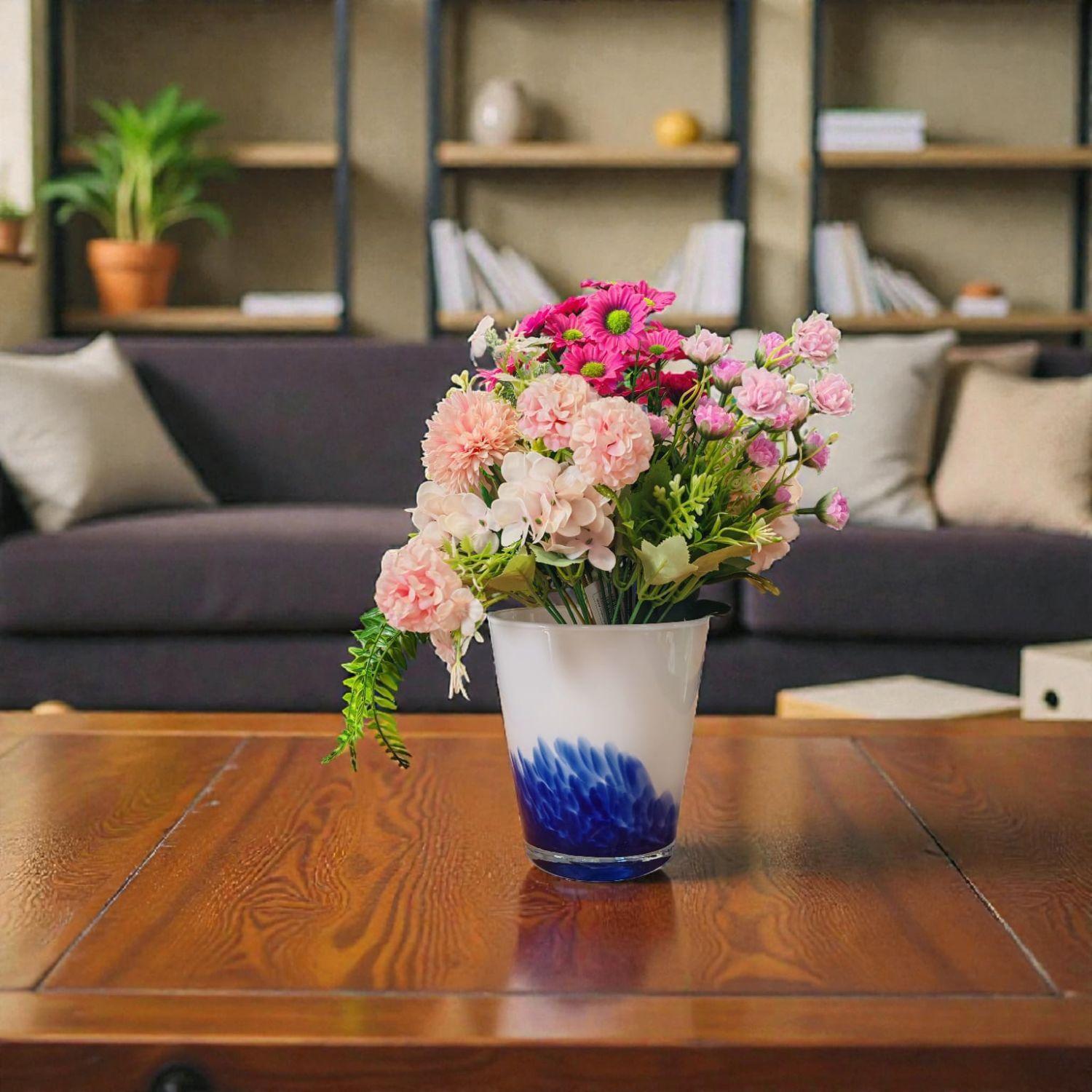 Florero de vidrio fabricado en polonia 16 cm cobalto-3