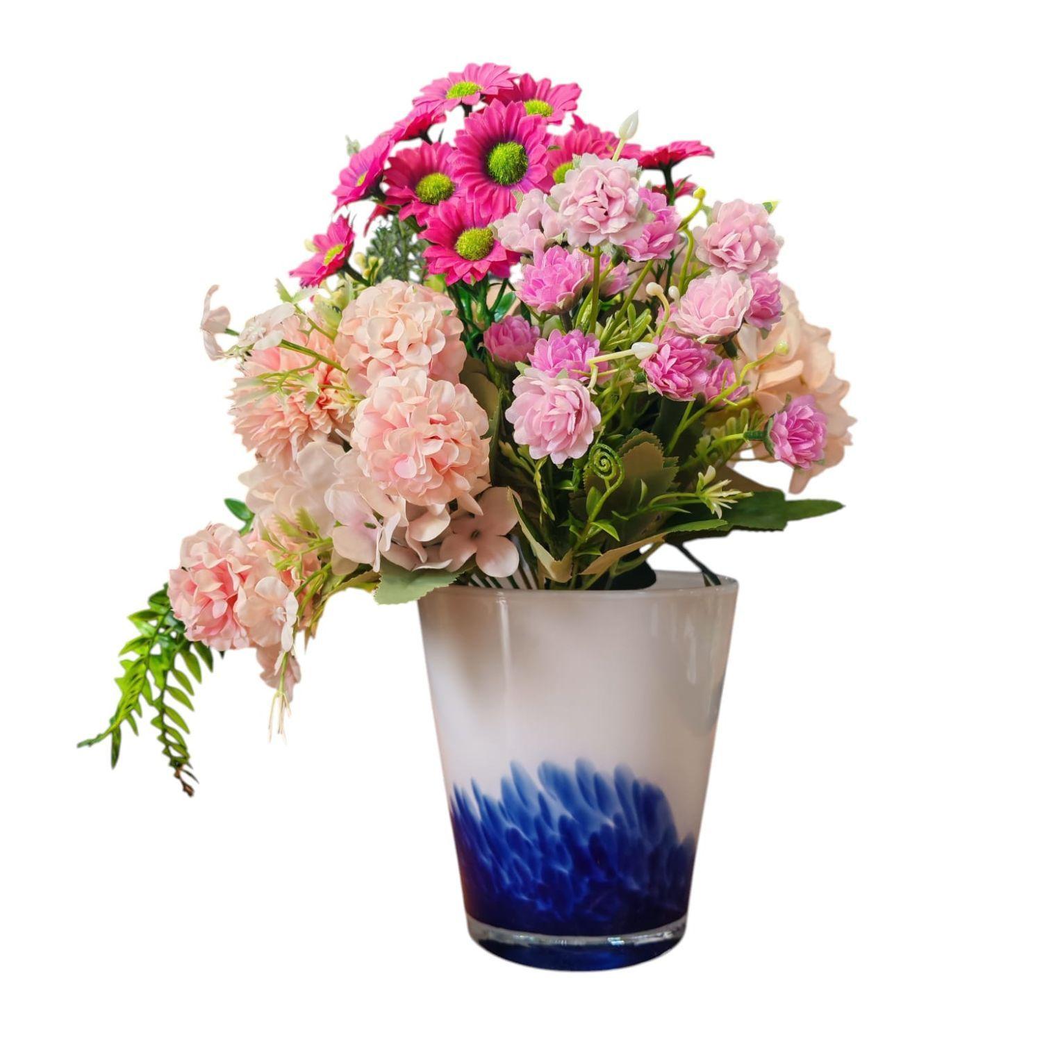 Florero de vidrio fabricado en polonia 16 cm cobalto-0