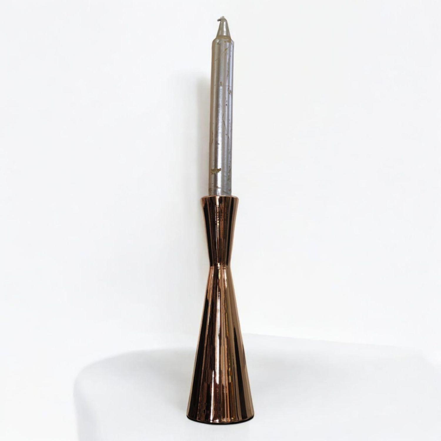 Candelabro de metal dorado 19 cm-2