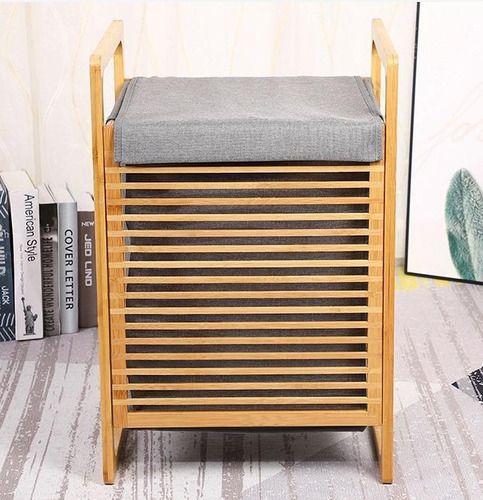 Cesto de bambú y tela multiuso gris-8