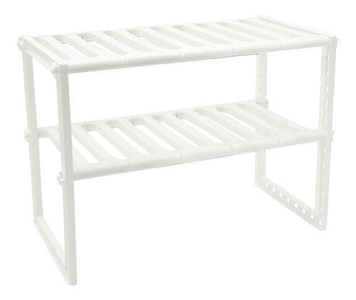 Estante organizador de cocina ajustable de 2 niveles-6